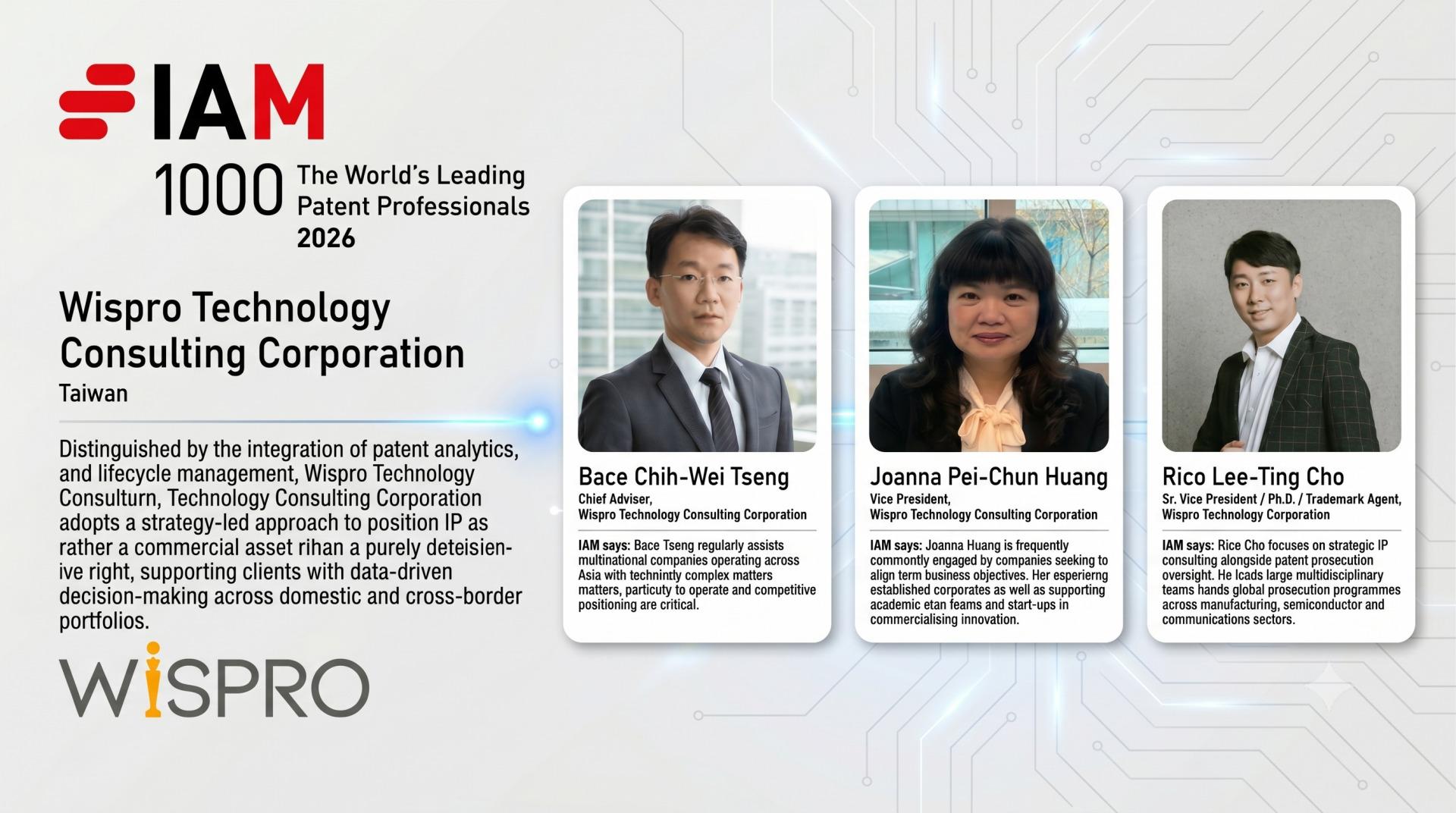 世博連續第二年入選 IAM Patent 1000（2026）｜3 位專家獲個人推薦